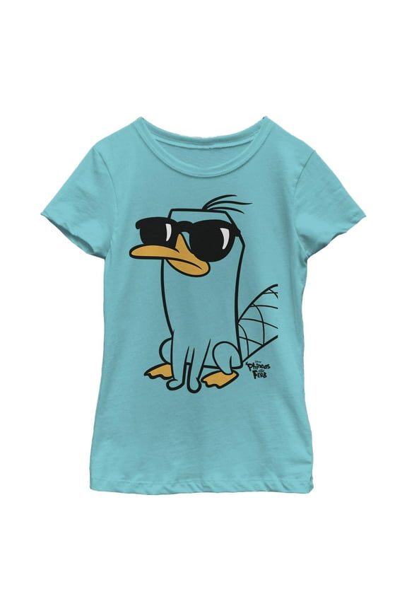 Girl's Phineas and Ferb Cool Glasses Perry Graphic T-Shirt
