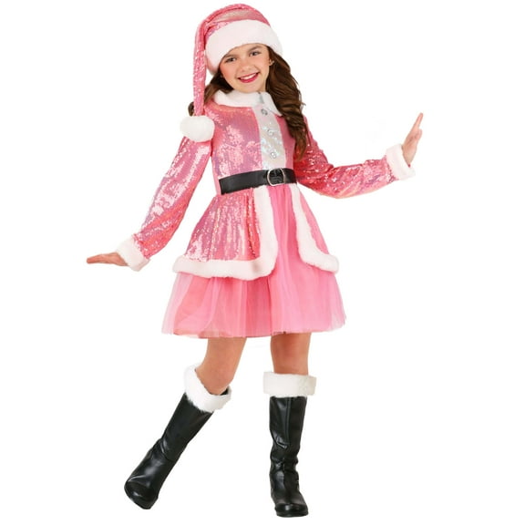 Girl's Pink Santa Claus Costume