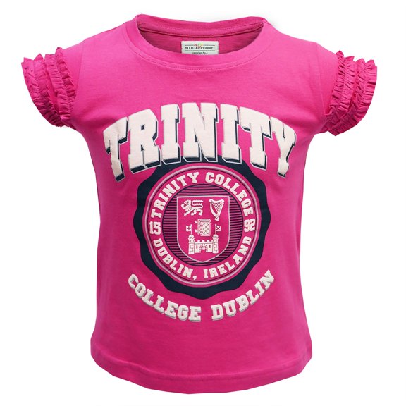 Girl's Pink Shirt Short Sleeve Summer Irish Tee-Shirt for Toddlers