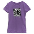 thumbnail image 1 of Girl's Pirates of the Caribbean: Curse of the Black Pearl Black and White Skull Logo  Graphic Tee Purple Berry X Large, 1 of 4