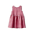 thumbnail image 1 of Girl's Plaid Linen Dress Pleated Sleeveless Casual Summer Dresses Bow Tie Back Crew Neck Tank Sundress (5 Years, Red), 1 of 7
