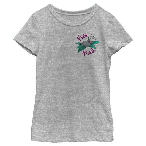 Girl's Pocahontas Meeko Free Spirit  Graphic Tee Athletic Heather Large