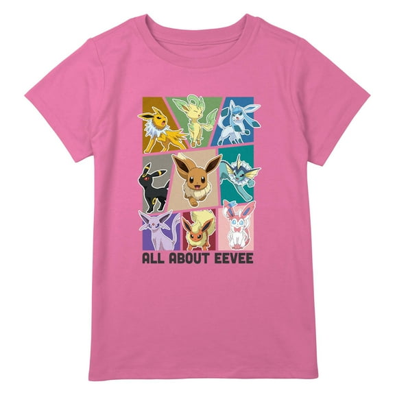 Girl's Pokemon All About Eevee Eeveeloution  Graphic T-Shirt