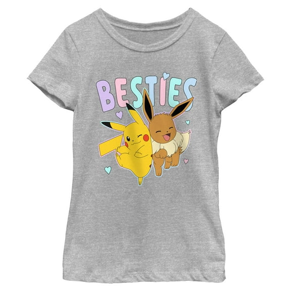 Girl's Pokemon Besties Eevee and Pikachu Graphic T-Shirt