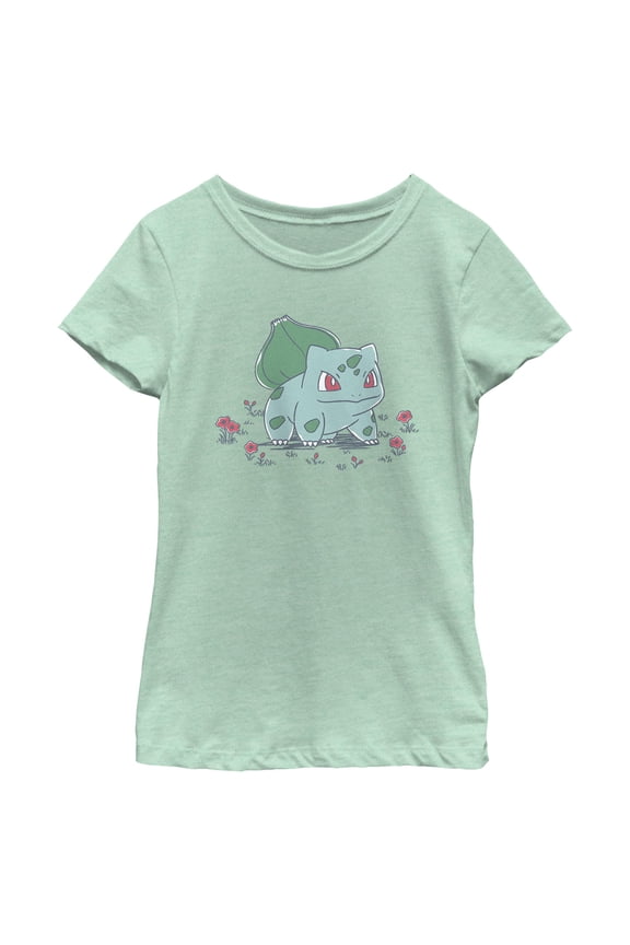 Girl's Pokemon Bulbasaur Garden Graphic T-Shirt