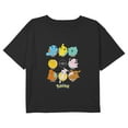 thumbnail image 1 of Girl's Pokemon Character Pokeball Circles Graphic Cropped T-Shirt Black X Small, 1 of 3
