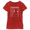 thumbnail image 1 of Girl's Pokemon Charmander Line Art  Graphic Tee Red X Large, 1 of 5