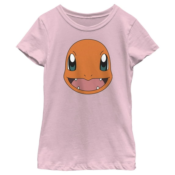 Girl's Pokemon Charmander Smile Graphic Tee Light Pink Large