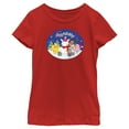 thumbnail image 1 of Girl's Pokemon Christmas Happy Holidays Snowman  Graphic Tee Red Large, 1 of 5