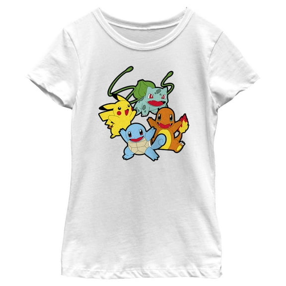 Girl's Pokemon Classic Characters Group Graphic Tee White Medium