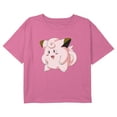 thumbnail image 1 of Girl's Pokemon Clefairy Profile Portrait Graphic Cropped T-Shirt Light Pink X Large, 1 of 3