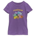 thumbnail image 1 of Girl's Pokemon Colorful Eveelutions Animals Graphic Tee Purple Berry X Small, 1 of 4