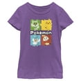 thumbnail image 1 of Girl's Pokemon Colorful Square Characters Graphic Tee Purple Berry Medium, 1 of 4