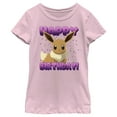 thumbnail image 1 of Girl's Pokemon Eevee Happy Birthday  Graphic Tee Light Pink Small, 1 of 9