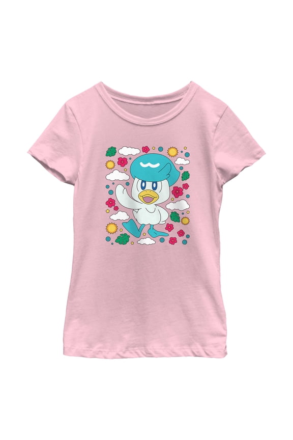 Girl's Pokemon Floral Quaxly Graphic T-Shirt