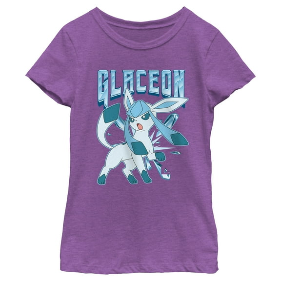 Girl's Pokemon Glaceon Ice Attack  Graphic T-Shirt