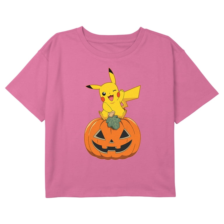 Girl's Pokemon Halloween Jack-o'-Lantern Pikachu Graphic Cropped T-Shirt Light Pink X Small - Walmart.com Girl's Pokemon Halloween Jack-o'-Lantern Pikachu Graphic Cropped T-Shirt Light Pink X Small - Walmart.com