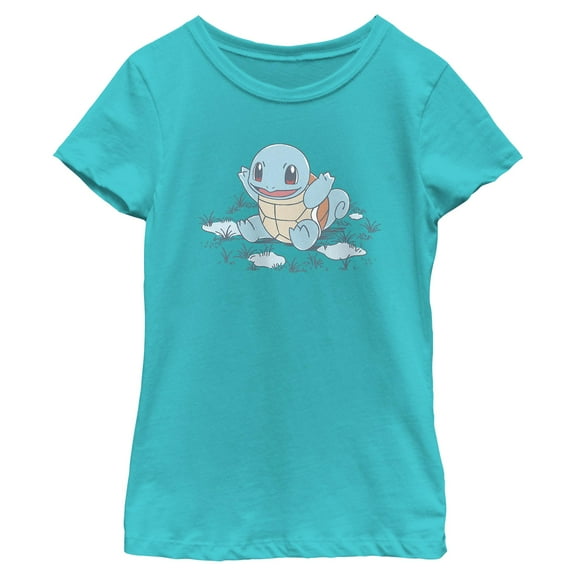 Girl's Pokemon Happy Squirtle  Graphic T-Shirt