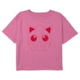 thumbnail image 1 of Girl's Pokemon Jigglypuff Portrait Graphic Cropped T-Shirt Light Pink Small, 1 of 3