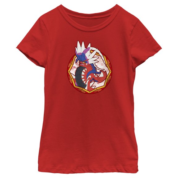 Girl's Pokemon Koraidon Circle Graphic Tee Red X Small