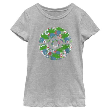 Girl's Pokemon Oddish Pokeball  Graphic Tee Athletic Heather Small