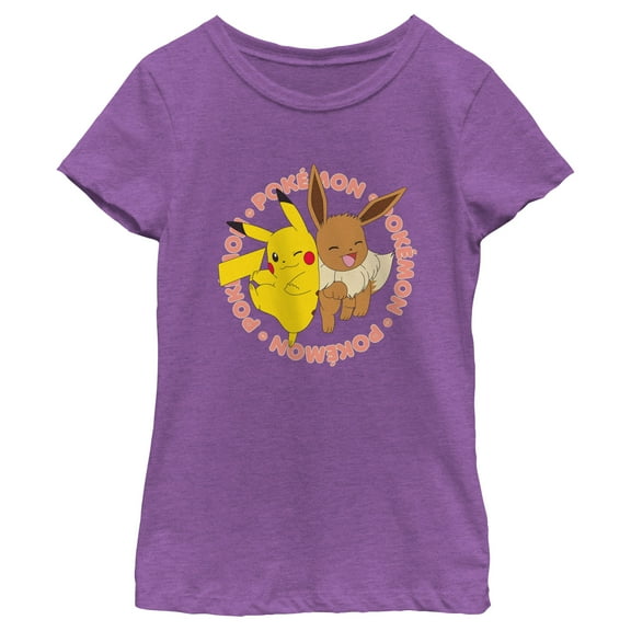 Girl's Pokemon Pals Pikachu and Eevee Graphic T-Shirt