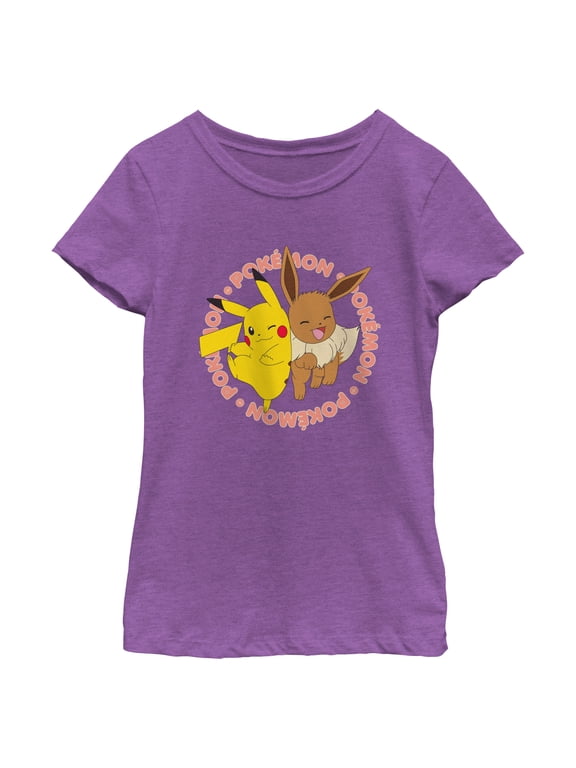 Girl's Pokemon Pals Pikachu and Eevee Graphic T-Shirt