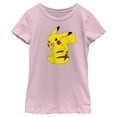 thumbnail image 1 of Girl's Pokemon Pikachu Sitting Portrait Graphic Tee Light Pink Small, 1 of 4