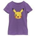 thumbnail image 1 of Girl's Pokemon Pikachu Wink Face  Graphic Tee Purple Berry Large, 1 of 4