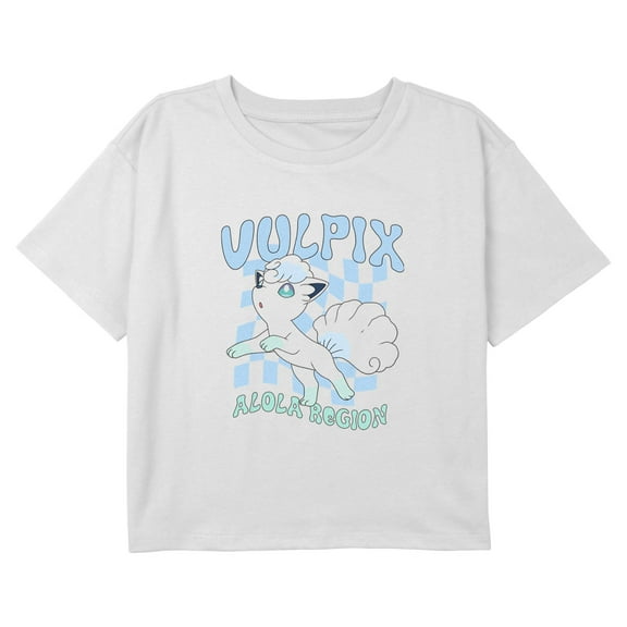 Girl's Pokemon Vulpix Retro Region Graphic Cropped T-Shirt