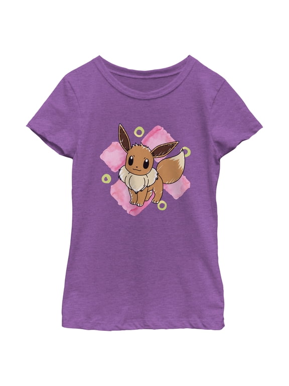 Girl's Pokemon Watercolor Eevee Graphic T-Shirt