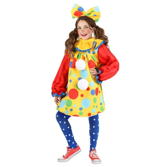 Girl's Posh Polka Dot Clown Costume