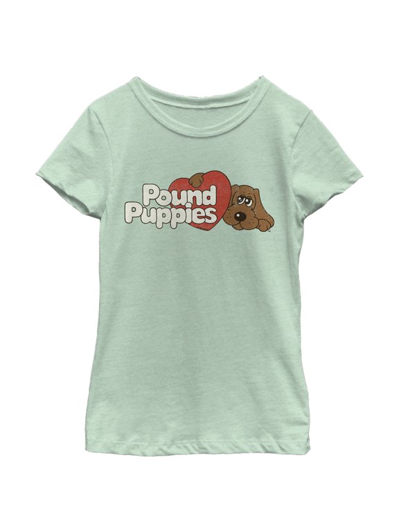 Girl's Pound Puppies Classic Logo Graphic Tee Mint X Small