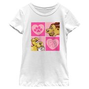 Girls Pound Puppies Pink Prints Graphic T-Shirt