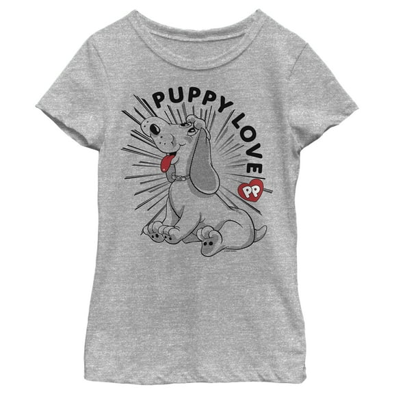 Girl's Pound Puppies Puppy Love  Graphic Tee Athletic Heather X Large