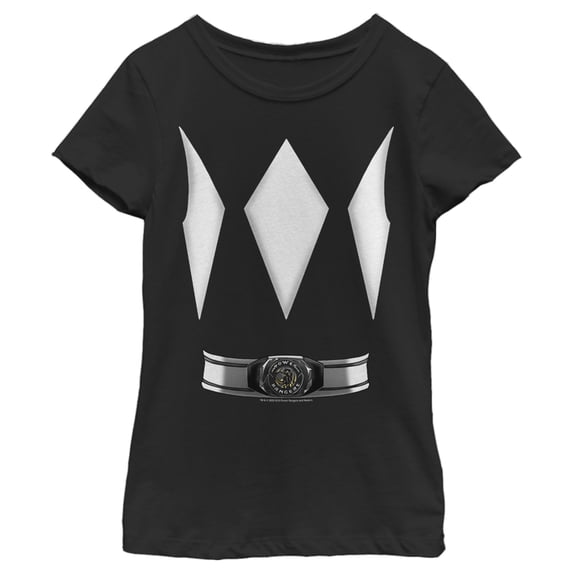 Girl's Power Rangers Black Ranger Costume Tee Graphic Tee Black Small