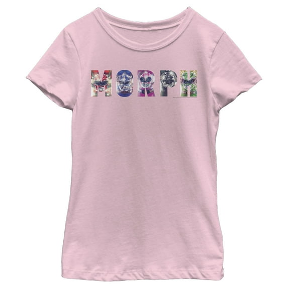 Girl's Power Rangers Morph Team Graphic Tee Light Pink Small