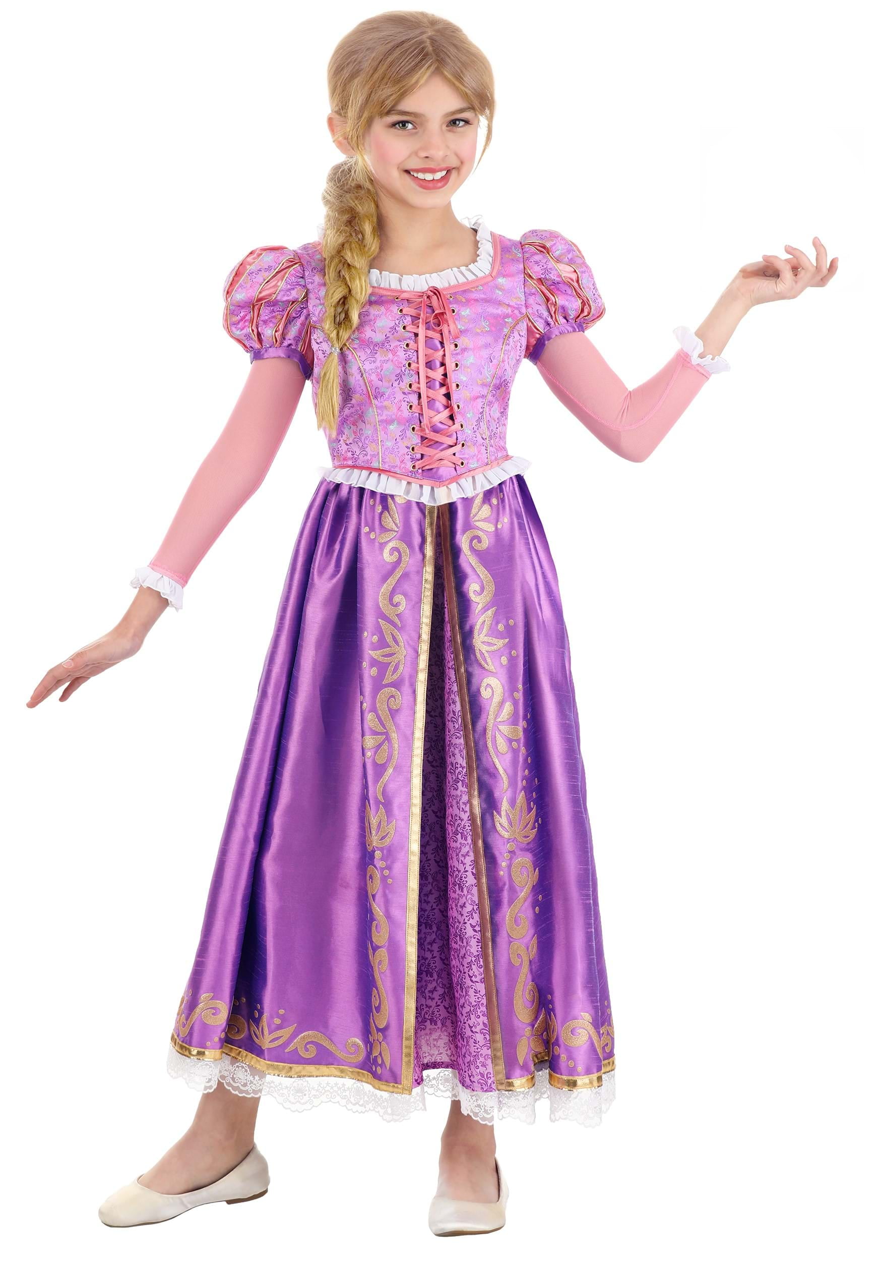 Girl's Premium Rapunzel Costume Dress - Walmart.com