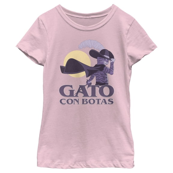 Girl's Puss in Boots: The Last Wish Gato Con Botas  Graphic Tee Light Pink X Small