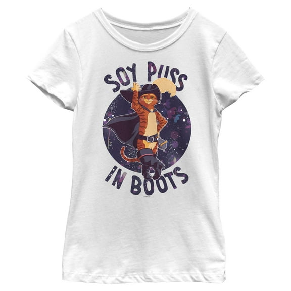 Girl's Puss in Boots: The Last Wish Soy Puss in Boots Graphic Tee White Small