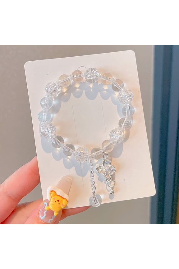 Girl's Rainbow Bead Bracelets - Colorful, Stretchy Princess Bracelets for Princess Birthday Present