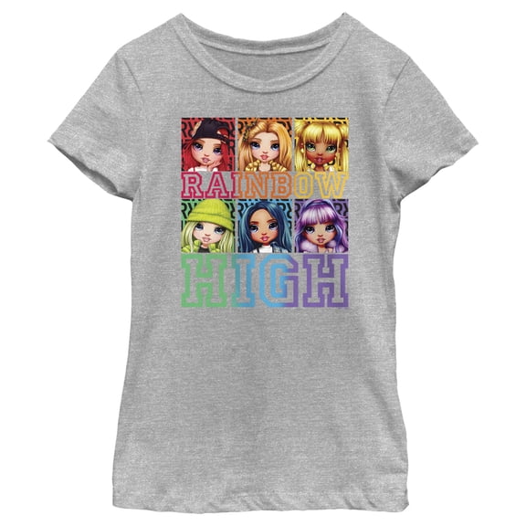 Girl's Rainbow High Character Portraits Graphic Tee Athletic Heather Small