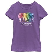 Girls Rainbow High Classic Logo Characters Graphic Tee Purple Berry Large