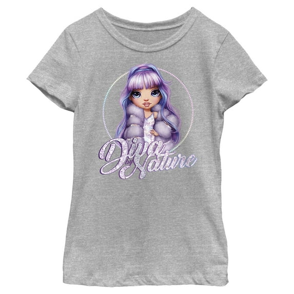 Girl's Rainbow High Violet Diva by Nature Graphic Tee Athletic Heather Small