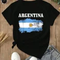thumbnail image 1 of Girl's Retro Distressed Argentina Flag T-Shirt, 1 of 8