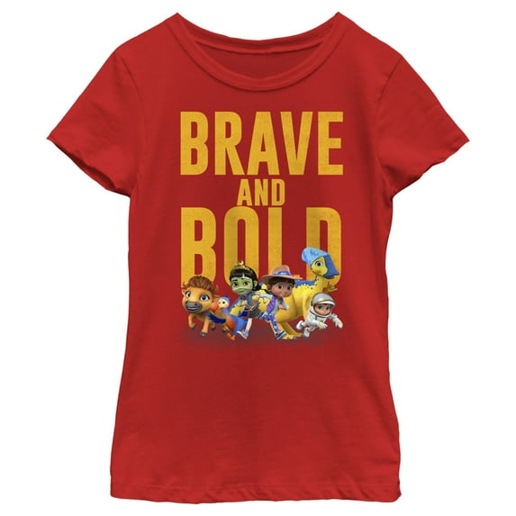 Girl's Ridley Jones Brave and Bold Graphic Tee Red Medium
