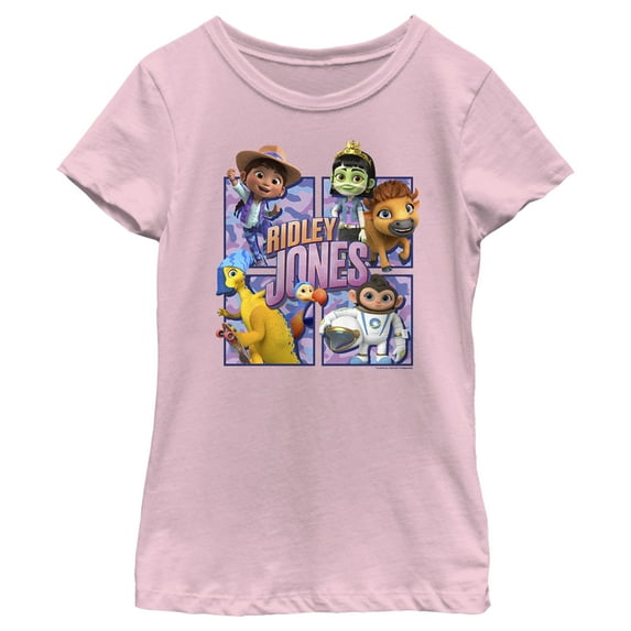 Girl's Ridley Jones Eyes Team Window Portrait Graphic Tee Light Pink Small