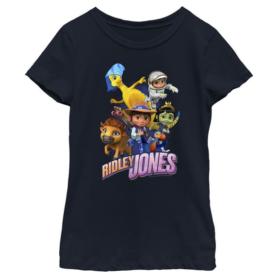 Girl's Ridley Jones Group Logo Graphic Tee Navy Blue Small