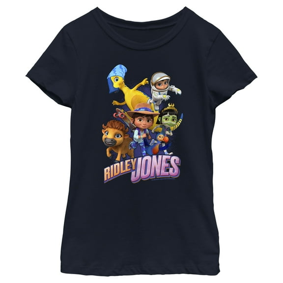 Girl's Ridley Jones Group Logo  Graphic Tee Navy Blue X Small