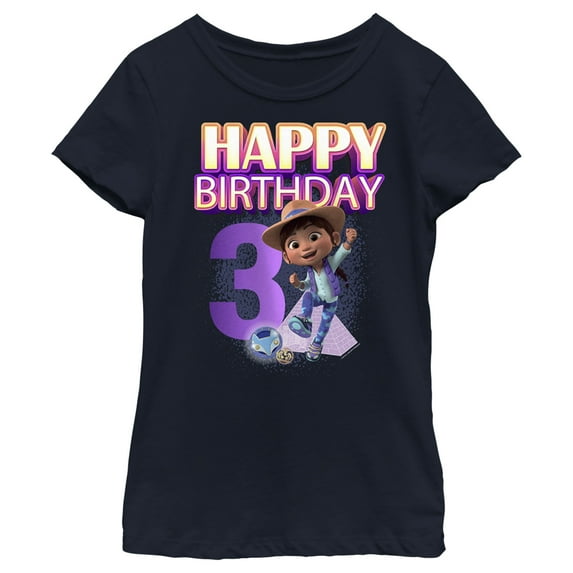 Girl's Ridley Jones Ridley 3rd Birthday Graphic Tee Navy Blue X Large